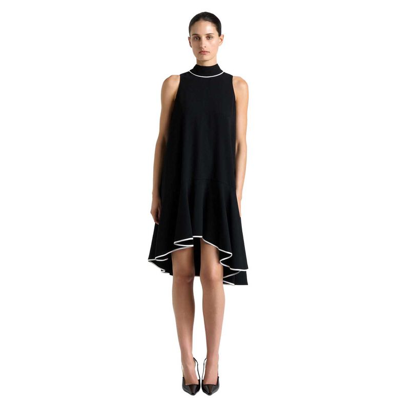 Cue Recycled Crepe Tie Neck Mini Dress image number 0